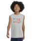 ფოტო #1 პროდუქტის Big Boys Sleeveless USA Graphic Heathered T-Shirt