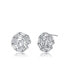 ფოტო #1 პროდუქტის Sterling Silver with White Gold Plated Baguette Cubic Zirconia Bundle Stud Earrings