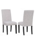 Upholstered Linen Fabric Dining Chair Set of 2