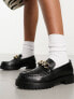 Walk London Clara chain loafers in black leather