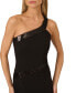 ფოტო #3 პროდუქტის Women's Asymmetric Sequin Trim Sleeveless Gown