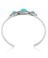 Sterling Silver Women's Cuff Bracelet Blue Turquoise Gemstone Size Small - Large