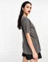 Фото #2 товара ASOS DESIGN Wednesday Addams oversized t-shirt with chrome licence graphic in washed charcoal