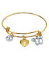 ფოტო #19 პროდუქტის 14K Gold-Dipped Heart and Initial Crystal Charm Bracelet