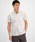 Фото #2 товара Men's Carey Abstract Arrows Linen-Blend Shirt, Created for Macy's