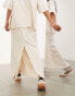 Фото #4 товара ASOS EDITION premium heavy weight textured jersey column maxi skirt co-ord in cream