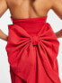 Forever New Petite strapless trailing bow mini dress in red