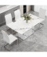 Фото #7 товара White Marble Dining Table with 4 High Back Chairs