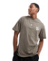 Jack & Jones oversized t-shirt with skull back print in tan