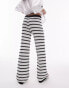 Topshop knitted stripe trousers in black and white