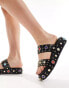 Фото #4 товара Azalea Wang Rajah gem embellished sandals in black