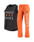 Women's Orange, Black San Francisco Giants Meter Muscle Tank Top and Pants Sleep Set