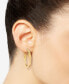 ფოტო #2 პროდუქტის Polished Textured Twist Oval Hoop Earrings in 14k Gold