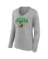 ფოტო #3 პროდუქტის Women's Heather Gray Oregon Ducks Evergreen Campus Long Sleeve V-Neck T-shirt