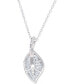 ფოტო #8 პროდუქტის Cubic Zirconia Leaf 18" Pendant Necklace in Sterling Silver