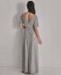 ფოტო #2 პროდუქტის Women's Metallic Pleated Belted Flutter-Sleeve Gown