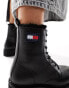 Фото #2 товара Tommy Jeans urban leather boots in black