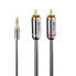 Фото #5 товара Lindy 5M PHONO AUDIO CABLE - CROMO LINE - 3.5mm - Male - 2 x RCA - Male - 5 m - Anthracite