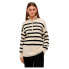 Свитер полувер Object Ester Half Zip Sweater Sandshell / Stripes Black, S - фото #1