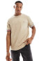 Фото #1 товара Tommy Hilfiger flag cuff t-shirt in beige