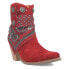 Фото #2 товара Dingo Bandida Round Toe Cowboy Booties Womens Red Casual Boots DI184-600