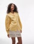 Topshop textured seam detail shirt in ochre Ocker, 38 - фото #1