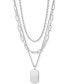Фото #1 товара On 34th silver-Tone Mixed Chain Layered Pendant Necklace, 16" + 2" extender, Created for Macy's