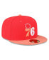 Головной убор New Era мужской красный, персиковый Philadelphia 76ers Tonal 59FIFTY Fit Hat Red, Peach, 7 1/2 - фото #4