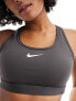 Nike Training Swoosh Dri-Fit medium support bra in ash grey