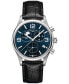 Men's Swiss Chronograph DS-8 Moon Phase Black Leather Strap Watch 42mm