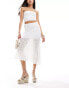 Фото #1 товара Bershka lace midi skirt in white