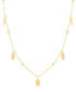Textured Bead & Oval Dangle 18" Collar Necklace in 10k Gold