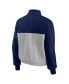 ფოტო #2 პროდუქტის Women's Navy, Heathered Gray Cal Bears Sideline to Sideline Colorblock Quarter-Zip Jacket