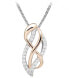 Elegant bicolor necklace with zircons SC433