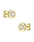 ფოტო #2 პროდუქტის Sterling Silver 14k Gold Plated with 0.60ctw Lab Created Moissanite Solitaire Modern Bezel Stud Earrings