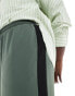 Фото #4 товара ASOS DESIGN Curve contrast panel wide leg pull on trouser in khaki