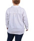 ფოტო #2 პროდუქტის Plus Size Long Sleeve Blouse with Chest Pockets