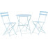 Фото #1 товара Набор садовой мебели AUCUNE Bistro-Gartenset für 2 Personen - Runder Tisch 60 cm mit 2 Stühlen - Pulverbeschichteter Stahl - Blau
