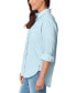 ფოტო #3 პროდუქტის Petite Amanda Cotton Button-Front Shirt