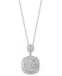 ფოტო #1 პროდუქტის EFFY® Diamond Scalloped Edge Cluster 18" Pendant Necklace (1-1/5 ct. t.w.) in 14k White Gold
