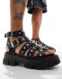 Фото #3 товара ASOS DESIGN chunky gladiator sandal in chrome metallic faux leather