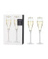 Фото #4 товара Gold-Rimmed Crystal Champagne Flutes Set of 2, 8 Oz