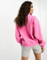 ASOS DESIGN Petite half zip sweatshirt in pink