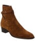 Фото #1 товара Saint Laurent Wyatt Jodphur Suede Bootie Men's Brown 40