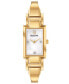 ფოტო #1 პროდუქტის Women's Diamond-Accent Gold-Tone Stainless Steel Bangle Bracelet Watch 18x33mm