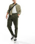 Jack & Jones tapered smart cargo trouser with front pleat in khaki