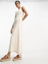 ASOS DESIGN sleeveless maxi dress with contrast stitch in cream