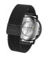 Фото #4 товара Black Dial with Black Plated Steel and Black Plated Steel Mesh Watch 44 mm