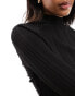 Pimkie open twist back high neck jumper in black