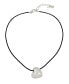 ფოტო #1 პროდუქტის Silver Puffy Heart Leather Necklace